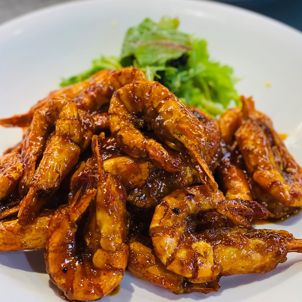 (CNY) Pan-Fried Fresh Prawns  With Sweet, Sour And Spicy Sauce