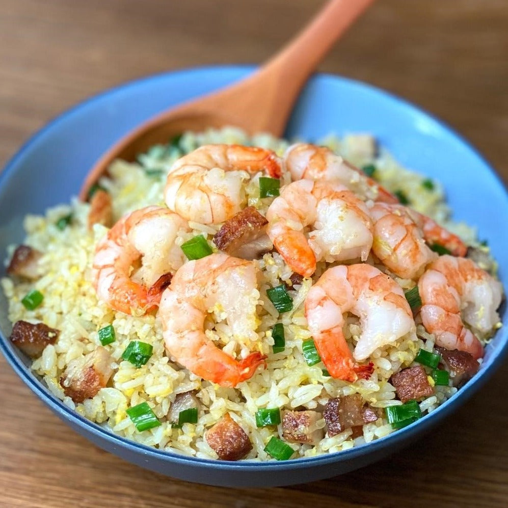 Yang Zhou Fried Rice With BBQ Pork And Shrimps