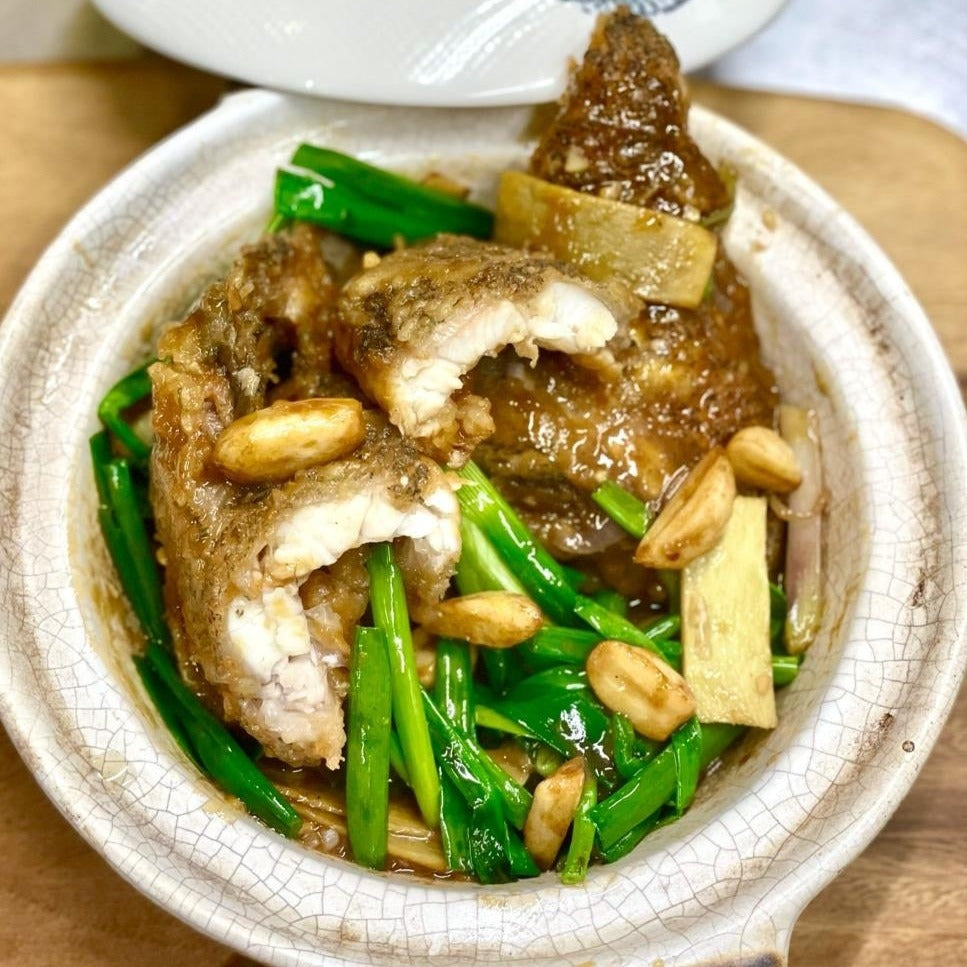(CNY) Braised Giant Grouper Belly With  Garlic And Spring Onion